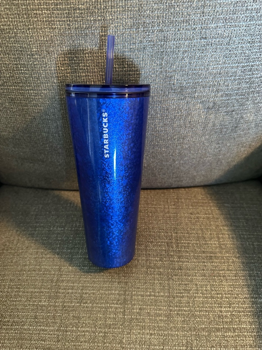 Starbucks Metallic Royal Blue Cold Cup with Straw